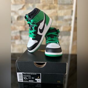 Jordan 1 Retro High OG, Black/Green/White, 10C